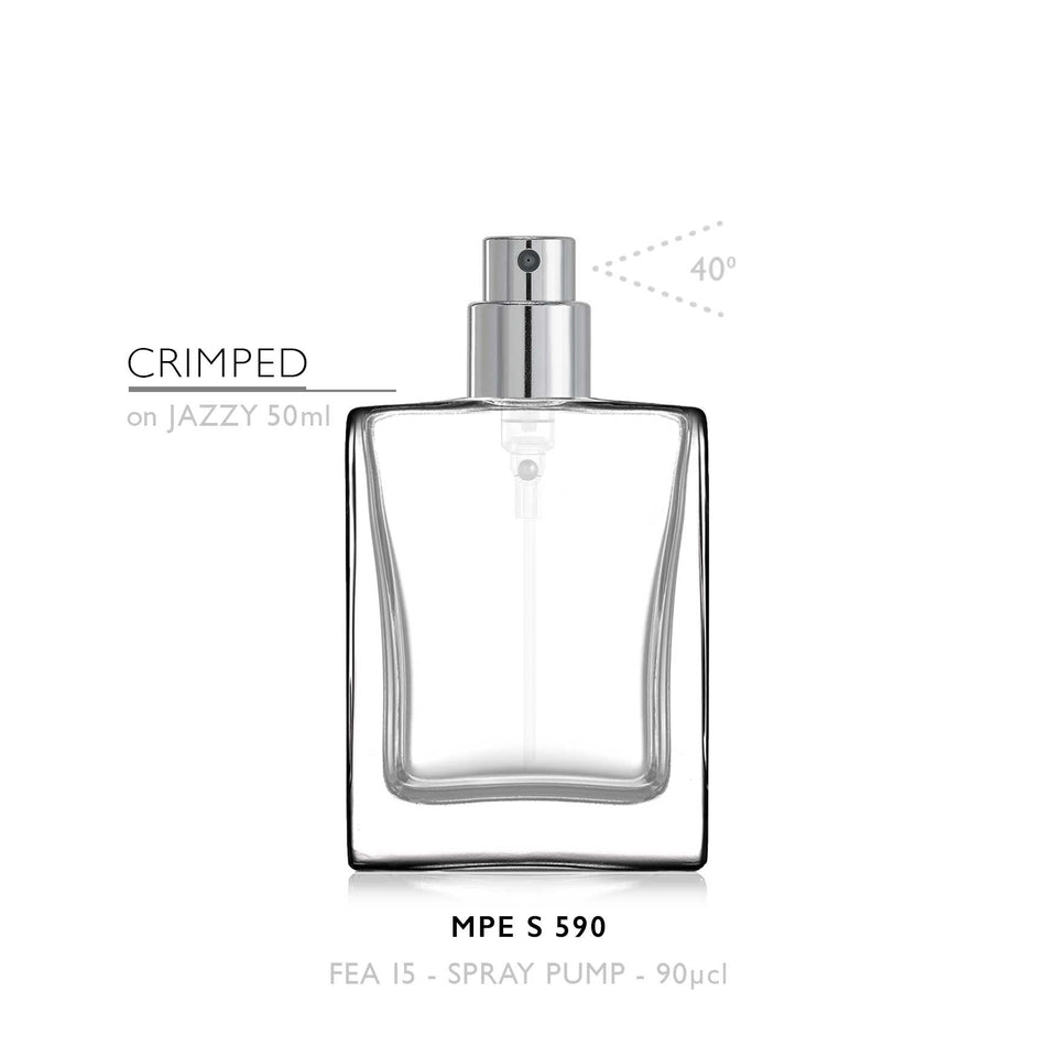 CMPE 590 is a crimpless spray pump for your private label demand, including Eau de Parfum, Eau de Toilette, Home Fragrance, Hair and Skin Care products.